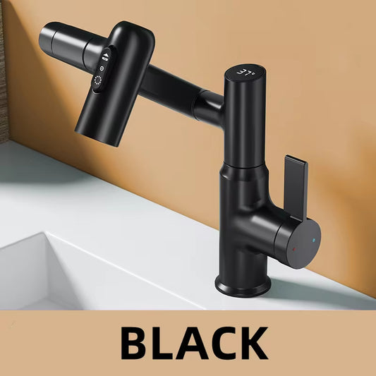 Revolutionary Digital Display LED Basin Faucet with 360° Rotation - Multi-Function Hot & Cold Water Mixer for Your Bathroom